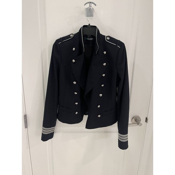 NWOT Lauren Ralph Lauren Jacket Black Military Double breast Sz 2 - Picture 4 of 16
